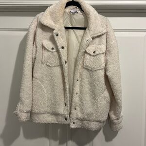 Teddy Sherpa Cream Coat Size Small